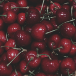 Bunches of red cherries